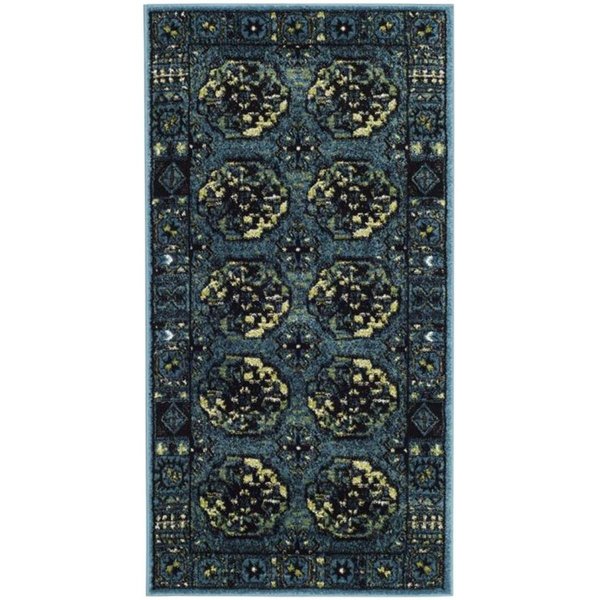 Flowers First 2 ft. 7 in. x 5 ft. Vintage Hamadan Power Loomed Area Rug, Blue & Multi Color - Small Rectangle FL1889506